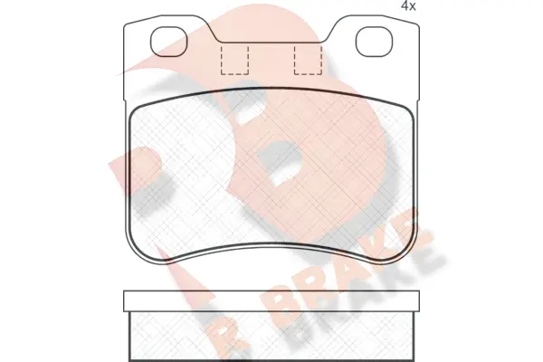 Kit de plaquettes de frein, frein à disque R BRAKE RB0788-204
