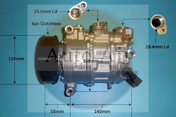 Compresseur, climatisation AUTO AIR GLOUCESTER 14-0762