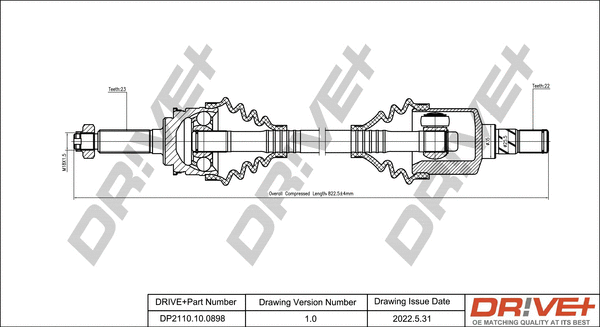 Arbre de transmission Dr!ve+ DP2110.10.0898
