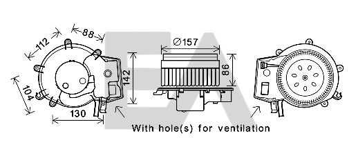 Moteur électrique, pulseur d'air habitacle EACLIMA 42A50029