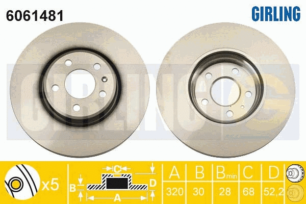 Disque de frein GIRLING 6061481