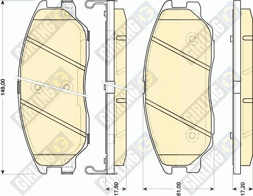 Kit de plaquettes de frein, frein à disque GIRLING 6134659