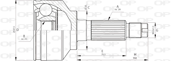 Jeu de joints, arbre de transmission OPEN PARTS CVJ5714.10