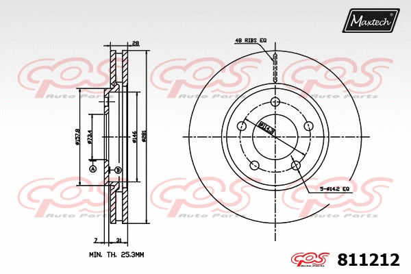 Disque de frein MAXTECH 811212