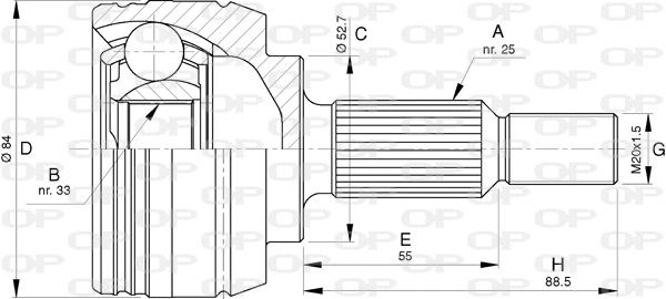 Jeu de joints, arbre de transmission OPEN PARTS CVJ5794.10