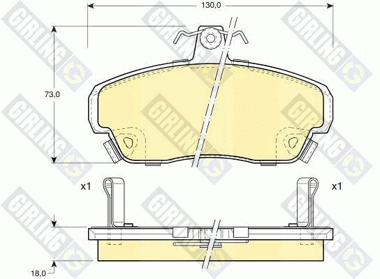 Kit de plaquettes de frein, frein à disque GIRLING 6110831