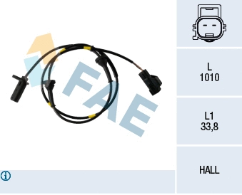 Capteur, vitesse de roue FAE 78270