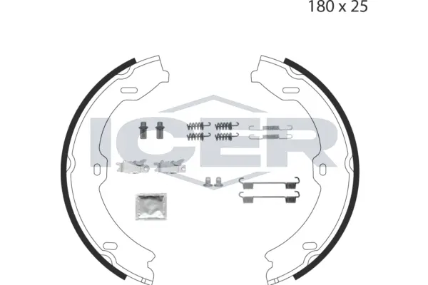 Jeu de mâchoires de frein, frein de stationnement ICER 79PB4015 C
