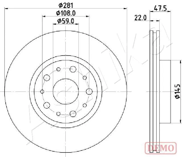 Disque de frein ASHIKA 61-00-0229C