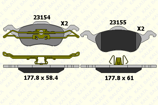 Kit de plaquettes de frein, frein à disque KALE 23154 185 05