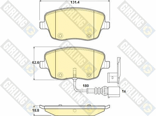 Kit de plaquettes de frein, frein à disque GIRLING 6114721