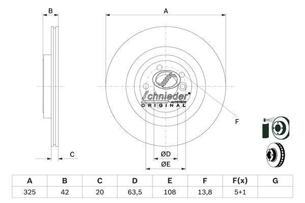 Disque de frein SCHNIEDER AUTOTECH JRS55.00379