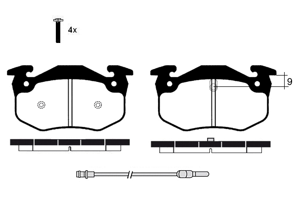 Kit de plaquettes de frein, frein à disque Technika 02016