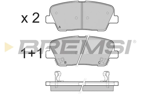 Kit de plaquettes de frein, frein à disque BREMSI BP3435