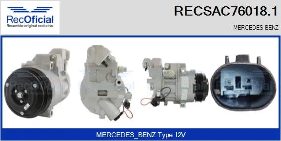 Compresseur, climatisation RECOFICIAL RECSAC76018.1
