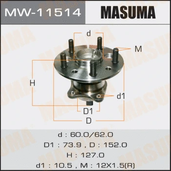 Kit de roulements de roue MASUMA MW-11514