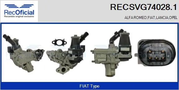 Vanne EGR RECOFICIAL RECSVG74028.1