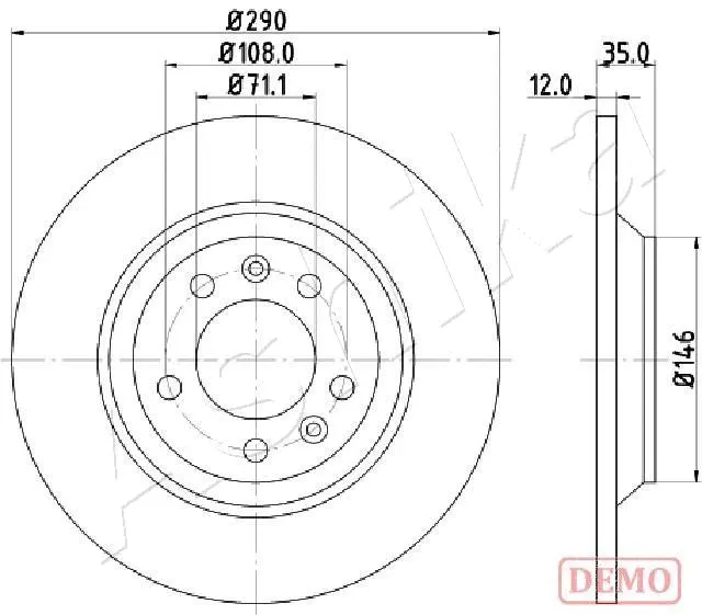 Disque de frein ASHIKA 61-00-0605C