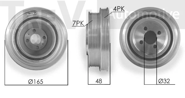 Poulie, vilebrequin TREVI AUTOMOTIVE PC1042