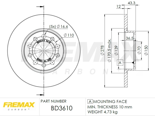 Disque de frein FREMAX BD-3610