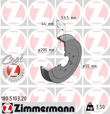 Tambour de frein ZIMMERMANN 180.5103.20