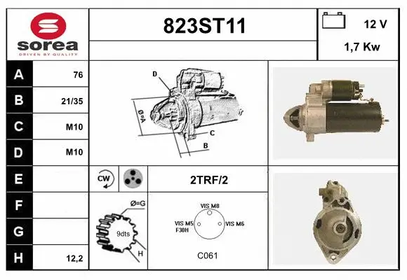 Démarreur STARTCAR 823ST11