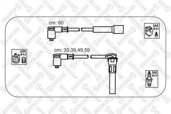 Kit de câbles d'allumage STELLOX 10-38572-SX
