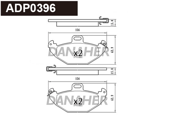 Kit de plaquettes de frein, frein à disque DANAHER ADP0396