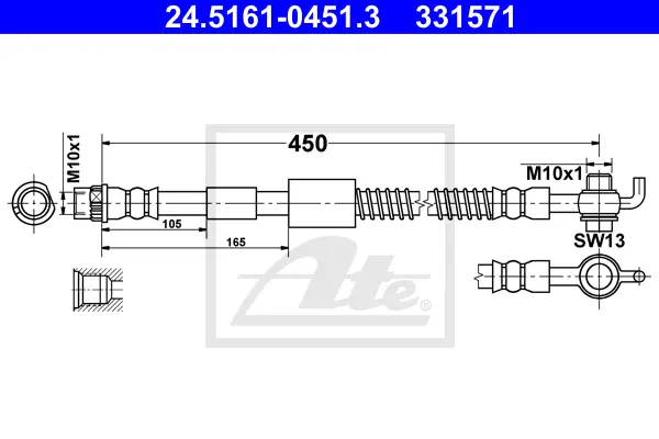 Flexible de frein ATE-APAC 24.5161-0451.3