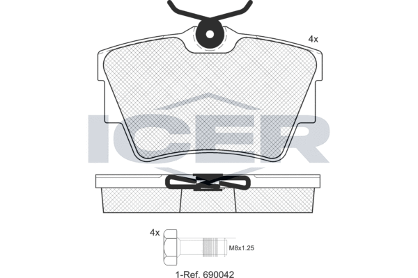 Kit de plaquettes de frein, frein à disque ICER LM1351-700