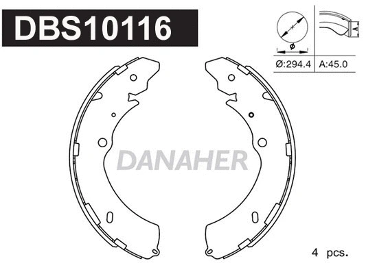 Jeu de mâchoires de frein DANAHER DBS10116