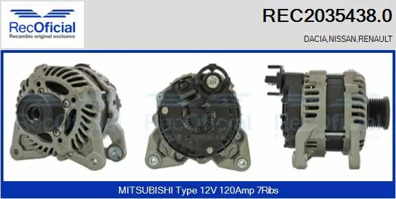 Alternateur RECOFICIAL REC2035438.0