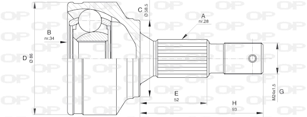 Jeu de joints, arbre de transmission OPEN PARTS CVJ5594.10