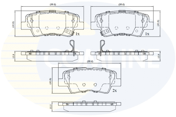 Kit de plaquettes de frein, frein à disque COMLINE CBP32694