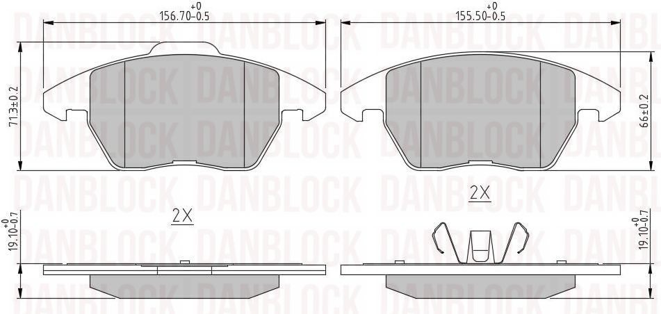 Kit de plaquettes de frein, frein à disque DANBLOCK DB 510238