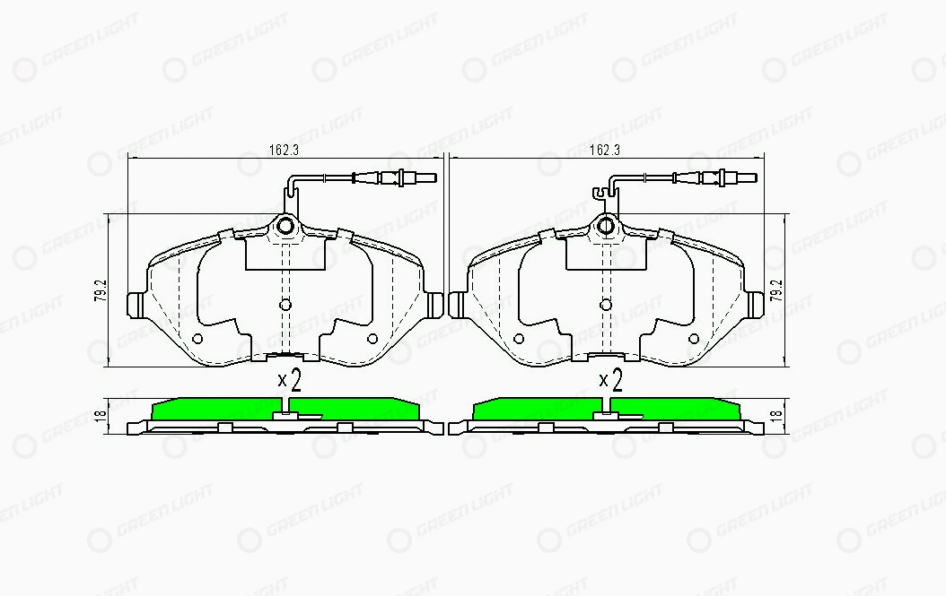Kit de plaquettes de frein, frein à disque Automotive Adriado GLBP0197
