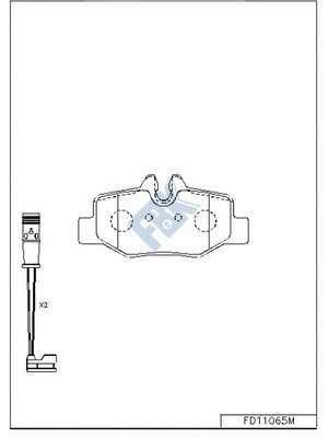Kit de plaquettes de frein, frein à disque FBK FD11065M