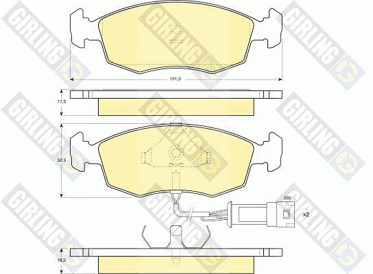 Kit de plaquettes de frein, frein à disque GIRLING 6103012