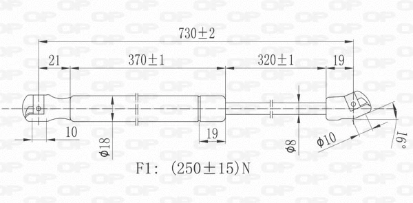 Vérin, capot-moteur OPEN PARTS GSR6075.00