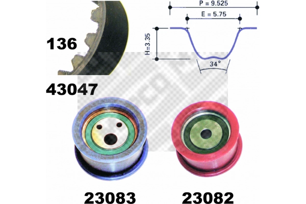 Kit de courroie crantée MAPCO 73080