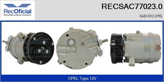 Compresseur, climatisation RECOFICIAL RECSAC77023.0