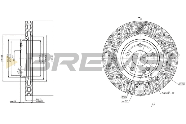 Disque de frein BREMSI CD8559V