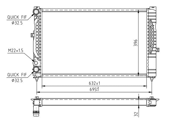 Radiateur, refroidissement du moteur HART 600 932