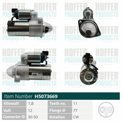 Démarreur HOFFER H5073669