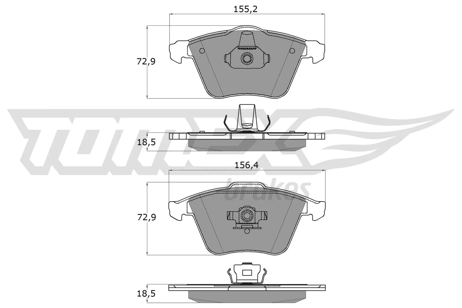 Kit de plaquettes de frein, frein à disque TOMEX Brakes TX 15-26