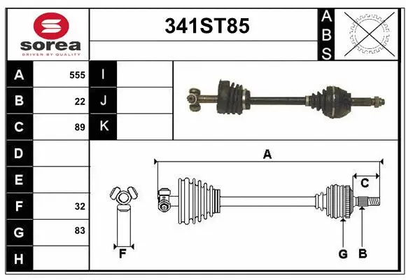 Arbre de transmission STARTCAR 341ST85