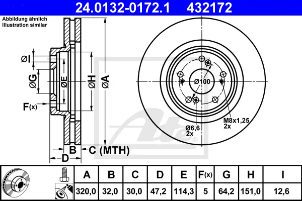 Disque de frein ATE-APAC 24.0132-0172.1