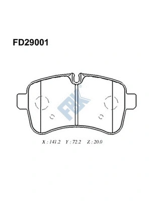 Kit de plaquettes de frein, frein à disque FBK FD29001