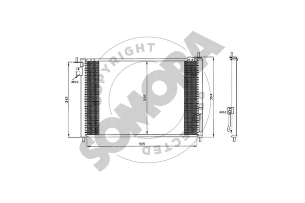 Condenseur, climatisation SOMORA 123260A