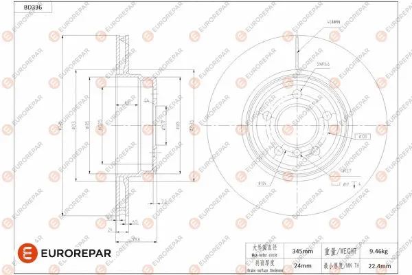 Disque de frein EUROREPAR 1684277880